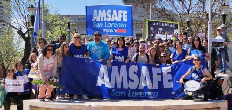 AMSAFE: Paro y multitudinaria concentración frente al Ministerio de Trabajo